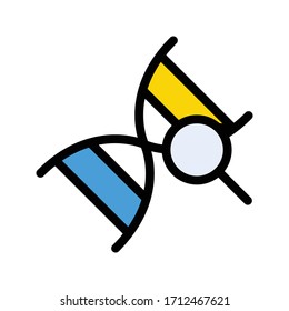 icono de color plano vectorial dna 