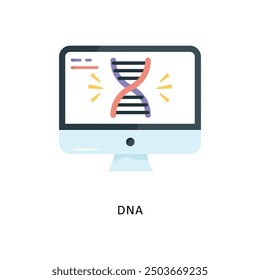 DNA Vector Flat Icon Design illustration Symbol on White background EPS 10 File