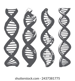 dna vector icon. black isolated white background