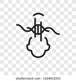 DNA vector icon isolated on transparent background, DNA logo concept