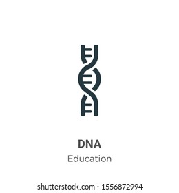 Dna vector icon on white background. Flat vector dna icon symbol sign from modern education collection for mobile concept and web apps design.