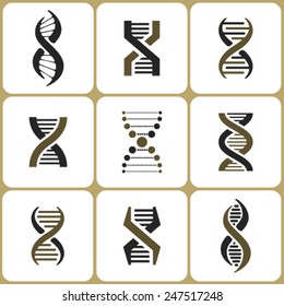 DNA vector icon set