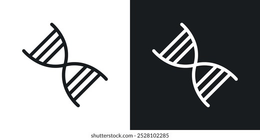 DNA vector icon set in black and white