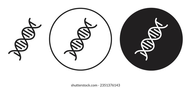 DNA vector icon set. genetic science evolution symbol. helix dna sign in black color.