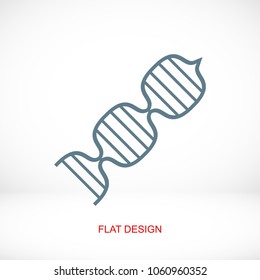 DNA vector icon, stock vector illustration flat design style