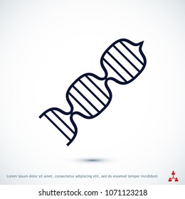 DNA vector icon, stock vector illustration flat design style