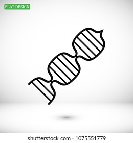 DNA vector icon, stock vector illustration flat design style
