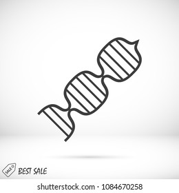 DNA vector icon, stock vector illustration flat design style