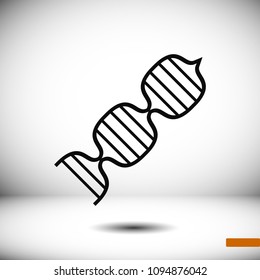 DNA vector icon, stock vector illustration flat design style