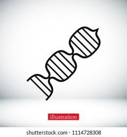 DNA vector icon, stock vector illustration flat design style