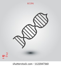 DNA vector icon, stock vector illustration flat design style
