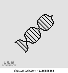 DNA vector icon, stock vector illustration flat design style