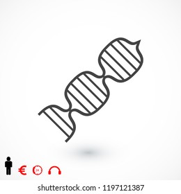 DNA vector icon, stock vector illustration flat design style
