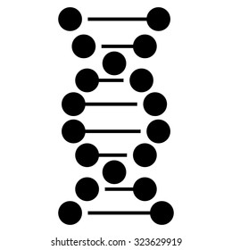 Dna vector icon. Style is flat symbol, black color, rounded angles, white background.