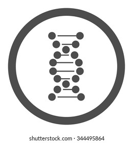 DNA vector icon. Style is flat rounded symbol, gray color, rounded angles, white background.