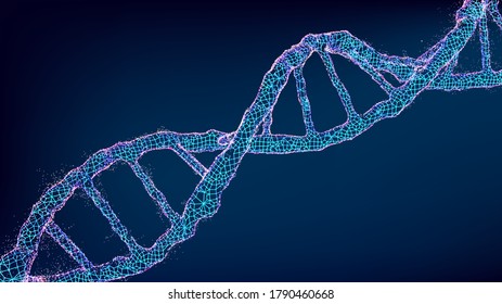 Dna vector illustration. Abstract technology background. Biology, science background.