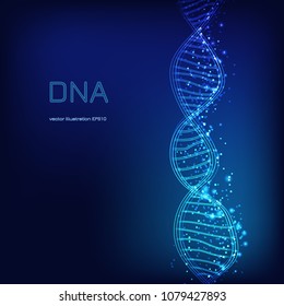 DNA vector illustration. Blue stucture style concept illustration.