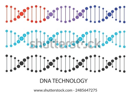 DNA vector illustration. Model of the molecular structure of DNA strands. Double helix structure. Genetic engineering concept.