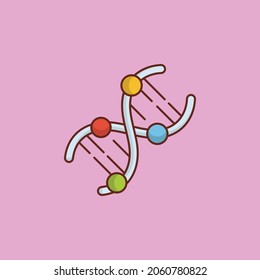 DNA-Vektorgrafik auf transparentem Hintergrund. Symbole in Premium-Qualität. Vector Line Flaches Farbsymbol für Konzept und Grafikdesign.