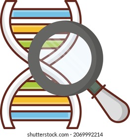 DNA Vector illustration on a transparent background. Premium quality symbols. Vector Line Flat color  icon for concept and graphic design.