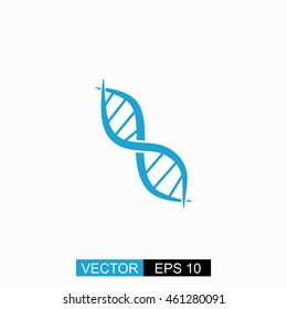 DNA vector. Isolated blue icon on white background.