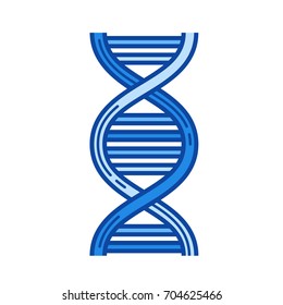 DNA vector line icon isolated on white background. DNA line icon for infographic, website or app. Blue icon designed on a grid system.