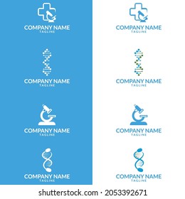 DNA vector logo collection. dna care logo designs simple modern for medical service