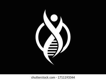 DNA vector logo design template. Genetics Vector Design