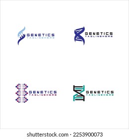 DNA vector logo design template. modern medical logotype. laboratory science icon symbol.