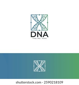DNA vector logo design template
