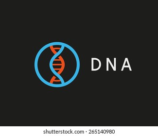 DNA vector logo design template. Modern medical logotype. Laboratory science icon symbol. Colorful pharmacology sign