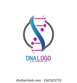 DNA vector logo design template.modern medical logotype.laboratory science icon symbol.colorful pharmacology sign-vector