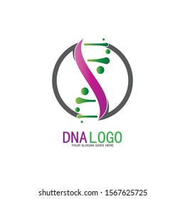 DNA vector logo design template.modern medical logotype.laboratory science icon symbol.colorful pharmacology sign-vector