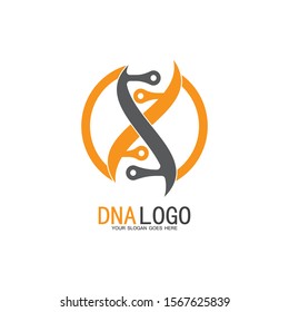 DNA vector logo design template.modern medical logotype.laboratory science icon symbol.colorful pharmacology sign-vector