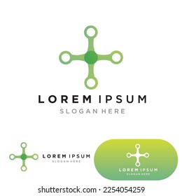 DNA vector logo design template.modern medical logotype.laboratory science icon symbol.colorful pharmacology sign-vector