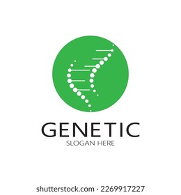 Design-Vorlage für das DNA-Vektorlogo.Moderne medizinische Logotypen.Symbol für Laborwissenschaften.farbenfrohe Pharmakovigilanz-Zeichen-Vektorgrafik