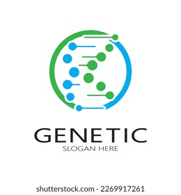 Design-Vorlage für das DNA-Vektorlogo.Moderne medizinische Logotypen.Symbol für Laborwissenschaften.farbenfrohe Pharmakovigilanz-Zeichen-Vektorgrafik