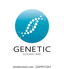 Design-Vorlage für das DNA-Vektorlogo.Moderne medizinische Logotypen.Symbol für Laborwissenschaften.farbenfrohe Pharmakovigilanz-Zeichen-Vektorgrafik
