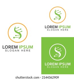 DNA-Vektorlogo. Modernes medizinisches Logo mit Vektordesign