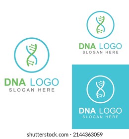 Logo del vector del ADN. Logo médico moderno, con diseño vectorial