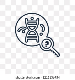 Dna vector outline icon isolated on transparent background, high quality linear Dna transparency concept can be used web and mobile