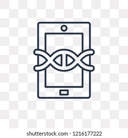 Dna vector outline icon isolated on transparent background, high quality linear Dna transparency concept can be used web and mobile