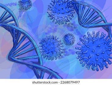 DNA and virus abstract vector illustration