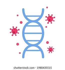 DNA and Virus cartoon vector. Covid-19 vector.