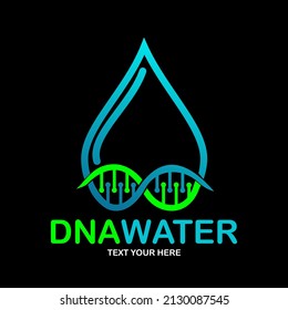 DNA water vector logo template. This design use liquid symbol. Suitable for nature.