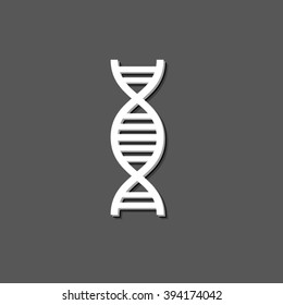 DNA - weißes Vektorsymbol mit Schatten