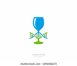 DNA wine Logo vector design template