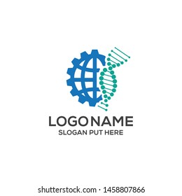 DNA WORLD LOGO DESIGN TEMPLATE