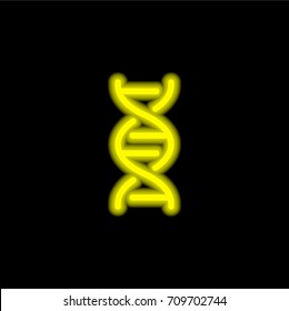 Dna yellow glowing neon ui ux icon. Glowing sign logo vector