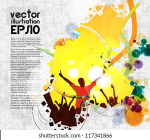 Dnacing people. Vector illustration